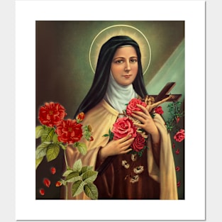 St Therese of Lisieux Little Flower Rose Catholic Saint Posters and Art